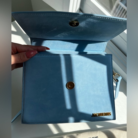 Jacquemus Le Grand Chiquito Suede Bag Light Blue - Picture 10 of 15